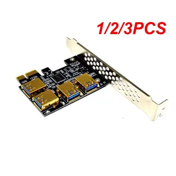 1/2/3ШТ Златна Карта PCIE PCI-E Странично Card 1-4 USB 3.0 Мультипликаторный Hub XI Express 1X 16X Адаптер За Майнинга Биткойнов ETH Миньор
