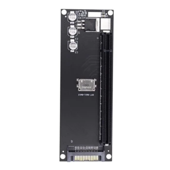 Адаптер, PCIe за СФФ-8611, адаптер Oculink СФФ-8611 за PCIe PCI-Express 16X 4X с един порт SATA захранване за видеокартата и дънната платка