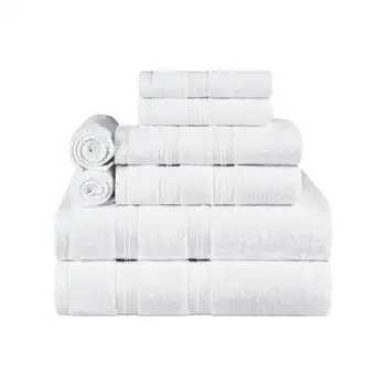 Набор от меки кърпи / хавлии Smart Dry от 8 теми с нулева обрат, бял