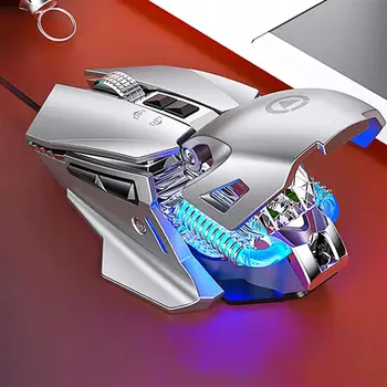 2023 Програмируеми Проводна USB Детска мишката, за да макропрограммирования, цветни мишки с водно охлаждане, с led подсветка, 7 бутона за PC, лаптоп