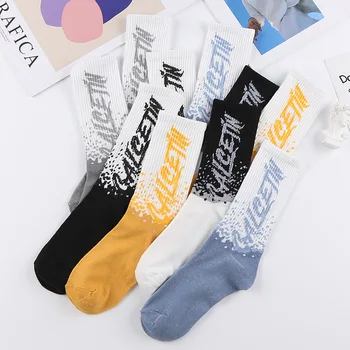 Мъжки памучни чорапи със средна дължина, тънки летни спортни чорапи за баскетбол, уличен скейтборд, хип-хоп, дамски чорапи