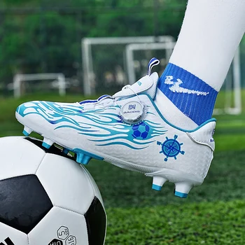 Нови футболни обувки със странични въртящи се деформира, Детски улични футболни маратонки TF/FG, Размерът на детски обувки 28-39