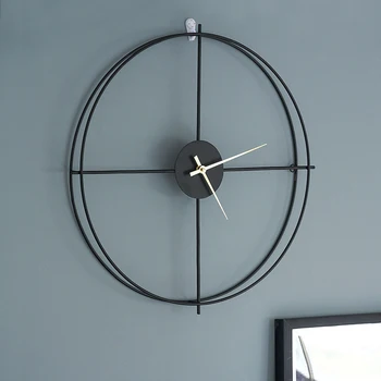 Големи Прости Стенен Часовник с Модерен Дизайн Творчески Луксозни Безшумни Метални Стенни Часовници в Скандинавски Стил За Дневната Reloj De Pared Home Decor 60