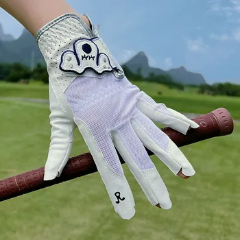 Спортни слънчеви ръкавици за голф за жени с отворени пръсти, Дишащи еластични ръкавици за голф, мини, износоустойчиви, един чифт