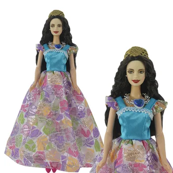 Модни стоп-моушън дрехи, ярка рокля с цветен модел за куклата Барби, екипировки за партита, дрехи за кукли 1: 6, аксесоари за куклата къща, играчки