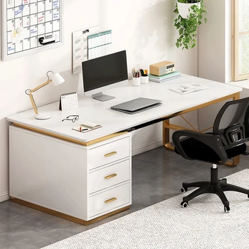 Нордические Прибиращи Компютърни бюра, Проста дървена маса, Модерни офис мебели, Домашна игрална маса с гардероб, бюро в спалнята