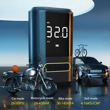 150PSI Велосипедна Гума, Многоцелеви Надуваем помпа USB Type-C, Акумулаторна Батерия 4000 mah за Велосипед, Мотоциклет, Автомобил