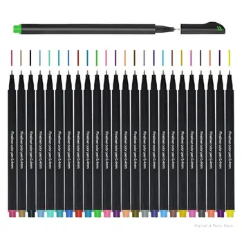 Комплект цветни дръжки M17F 24 Fineliner 0,4 мм за рисуване на тънки линии Порести маркери идеален за книги-оцветители и рисуване