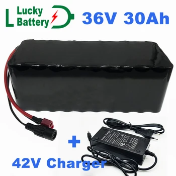 36V Акумулаторна батерия 30Ah Електрически Мотор батерия Вградена 20A BMS Литиева батерия 36 Вольтовая Велосипедна батерия със зарядно устройство 2A