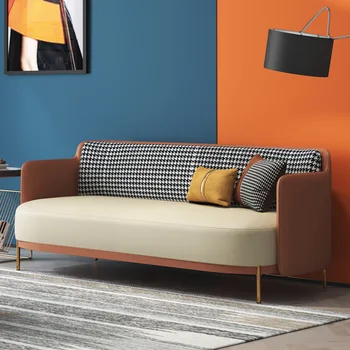 Уютен минималистични диван В хола, Модерни европейски мека Мебел за почивка С Откидывающимися Подлакътници, Италиански Кът с мека Мебел Wohnzimmer, Вътрешна Декорация