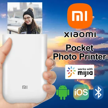 Оригинален НОВ Преносим Мини-Джобен Принтер Xiaomi Mijia Снимка Цветен Печат 300 dpi Самоклеящийся ZINK Безжична Bluetooth AR Видео
