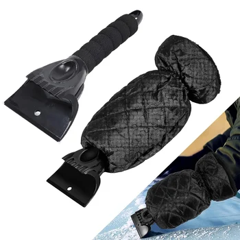 Автомобилна рукавица за скрепер лед Топло Рукавица за скрепер лед с ръкавица Подвижна Стъргало за сняг на предното стъкло Водоустойчив Ръкавица за отстраняване на сняг с лопата