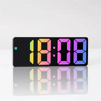 Акрилни digital alarm clock Гласов контрол Цветен шрифт Нощен режим Настолни часовници Повторение 12/24 часа на Електронни led часовници