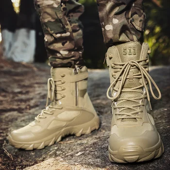 2023 Армейските обувки голям размер с висока засаждане, Мъжка Проститутка, планински обувки, тактически армейските обувки, работни обувки, за да пустинята