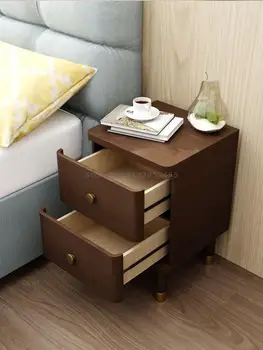 Чиста масивна дървесина 20/30/40cm50, мини-малко нощно шкафче за апартаменти, цвят орех, обикновен шкаф за съхранение на пукнатини