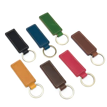 Многоцветен верижка за ключове от мека волска кожа спиленной на кожата, висулка във формата на U-диск в Ретро стил, малък подарък верижка за ключове от колата, чантата за ключовете, износостойкая и здрава