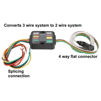 Конвертор публикуване на теглича за теглене на колана се захранва от 3 до 2-кабелна датчик заден стоп ремарке с 60-инчов led инсталация, съвместима с ремарке RV